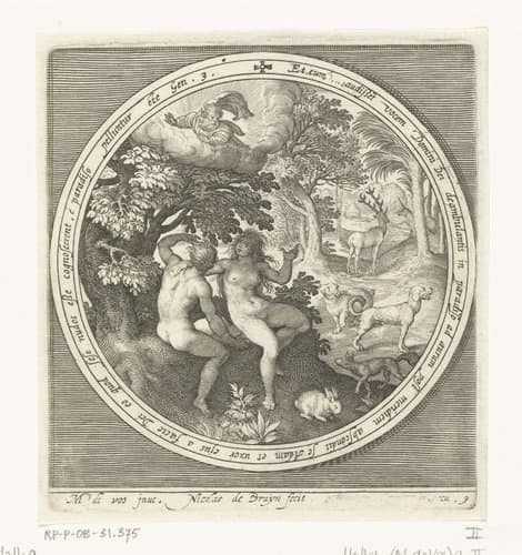 Adam en Eva verbergen zich voor God by Nicolaes de Bruyn