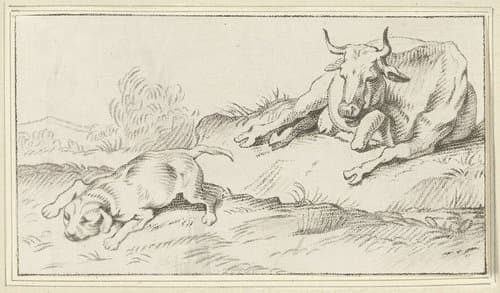 Koe en hond by Jacobus Buys