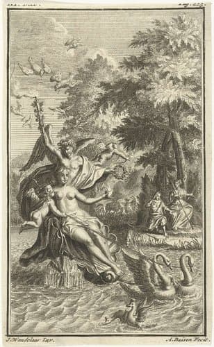 Huwelijksaanzoek met Venus en Amor by Andries van Buysen (Sr.)