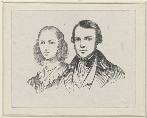 Dubbelportret van Jean Baptiste van Eijcken en Julie Anne Marie Noël van Eijcken by anonymous