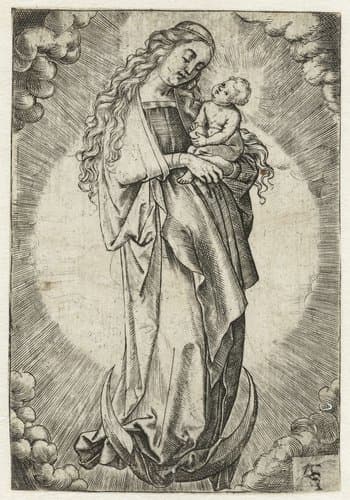 Maria met kind op een maansikkel by Monogrammist ASF