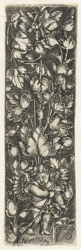 Ornament met putto met knots