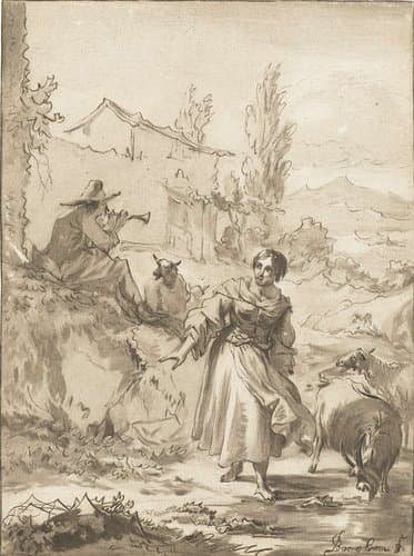 Herder met schalmei by Jurriaan Cootwijck