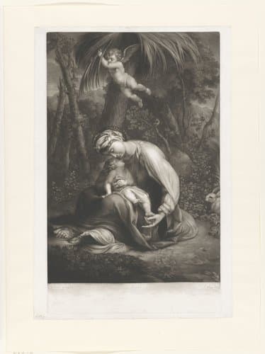 Madonna met kind onder een palmboom by Richard Earlom