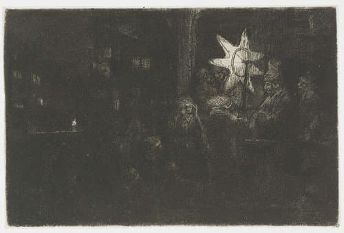 Driekoningen: een nachtstuk by Rembrandt van Rijn