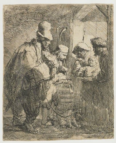 Straatmuzikanten by Rembrandt van Rijn