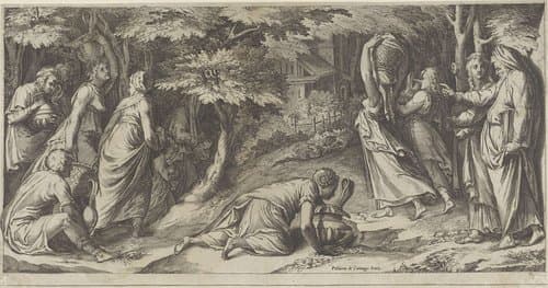 De Israelieten vluchten uit Egypte by Cherubino Alberti