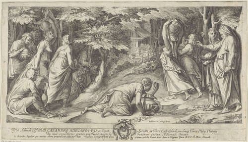 De Israelieten vluchten uit Egypte by Cherubino Alberti