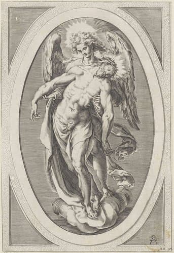 Engel het lichaam van Christus ondersteunend by Cherubino Alberti