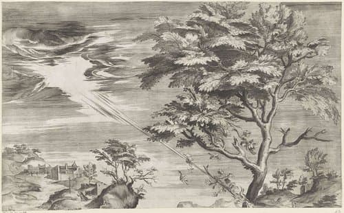 De heilige Filippus Benizi van de Servieten straft de godslasteraars by Cherubino Alberti