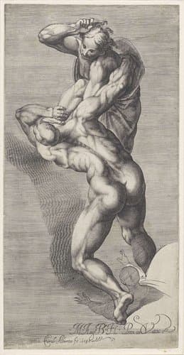 Verdoemde zielen in gevecht by Cherubino Alberti