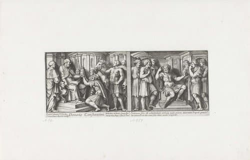Donatio Constantini / Seleucus filio ob adulterium utriusq oculi paena daninato populi precib by Pietro Sante Bartoli
