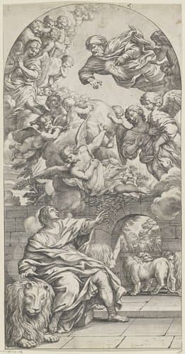 Daniël in de leeuwenkuil by Pietro Sante Bartoli