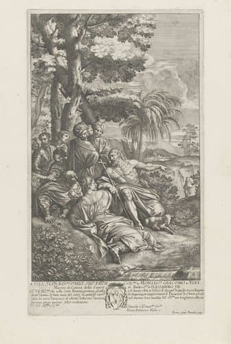 Johannes de Doper predikend by Pietro Sante Bartoli
