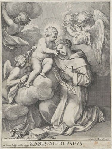 De heilige Antonius van Padua by Pietro Sante Bartoli