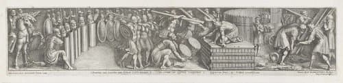 Soldaten zetten kamp op by Pietro Sante Bartoli