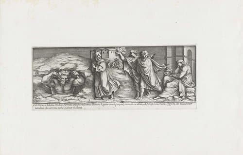 Giovanni de' Medici vlucht uit Florence by Pietro Sante Bartoli