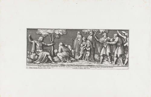 Prato opido capto, refugientes matronas, virgines, Seneque Medices legatus Iulianusque frater servant incolumes by Pietro Sante Bartoli