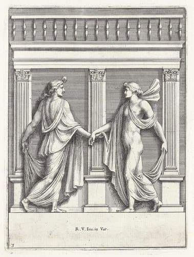 Twee dansende figuren by Pietro Sante Bartoli