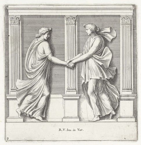 Twee dansende figuren by Pietro Sante Bartoli