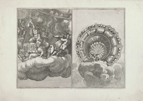 Mythologische figuren tussen wolken by Pietro Sante Bartoli