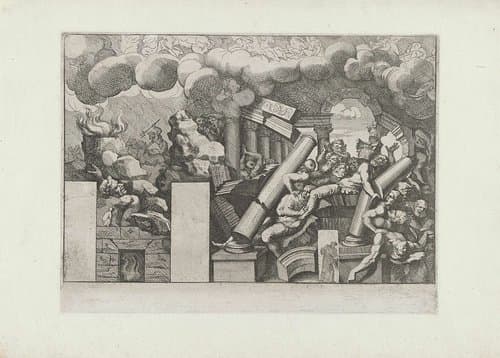 Schilderingen in de Sala dei Giganti by Pietro Sante Bartoli