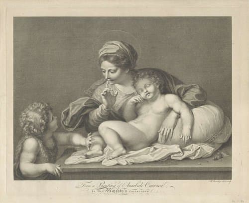Maria met Kind en de jonge Johannes de Doper by Francesco Bartolozzi