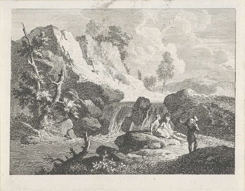 Landschap met rivier by Francesco Bartolozzi