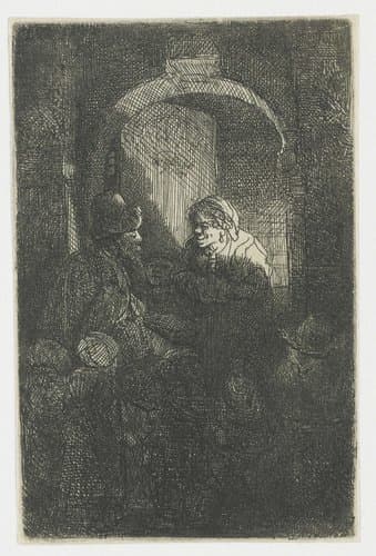 De schoolmeester by Rembrandt van Rijn