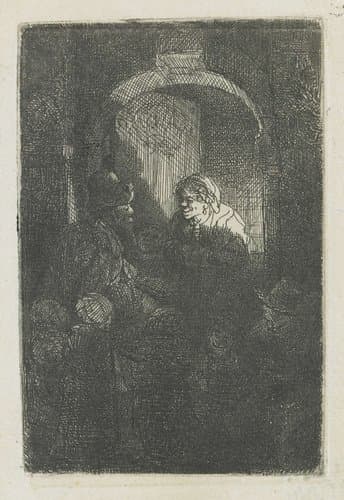 De schoolmeester by Rembrandt van Rijn