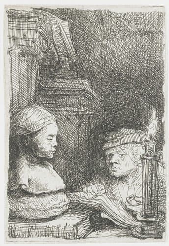 Man Drawing from a Plaster Cast by Rembrandt van Rijn