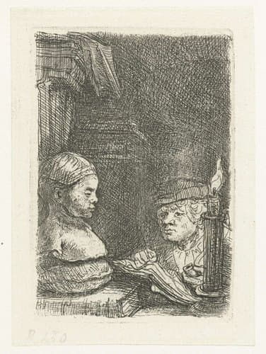 Man drawing from a cast by Rembrandt van Rijn
