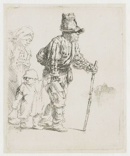 Peasant family on the tramp by Rembrandt van Rijn