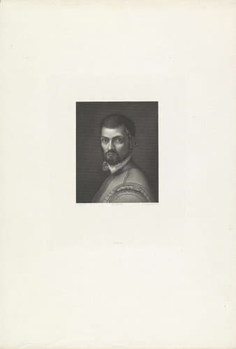 Portret van man met penseel achter oor by L. Campoantico