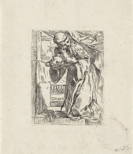 Heilige Antonius van Padua met het Christuskind by Simone Cantarini