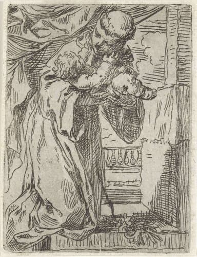 Heilige Antonius van Padua met het Christuskind by Simone Cantarini