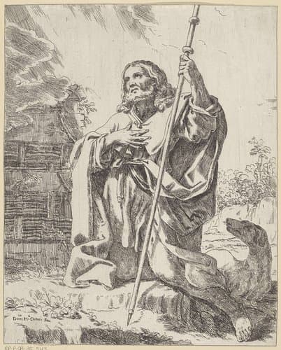 De heilige Rochus by Domenico Maria Canuti
