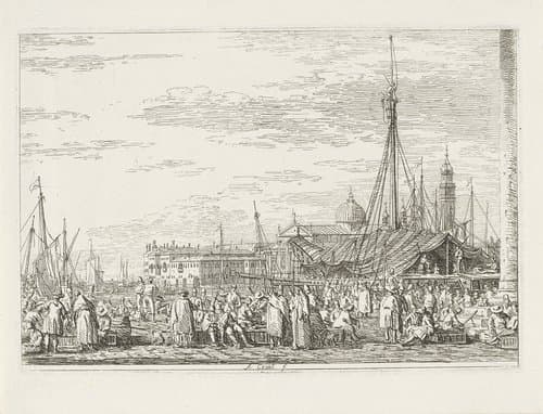 Marktscène te Venetië by Canaletto