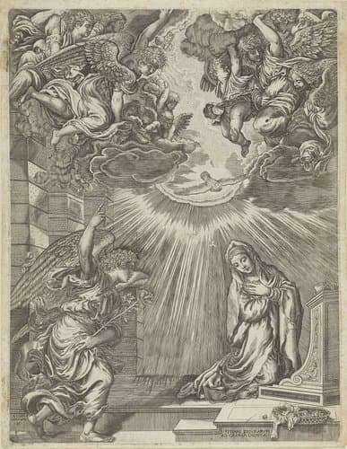 Annunciatie by Giovanni Jacopo Caraglio