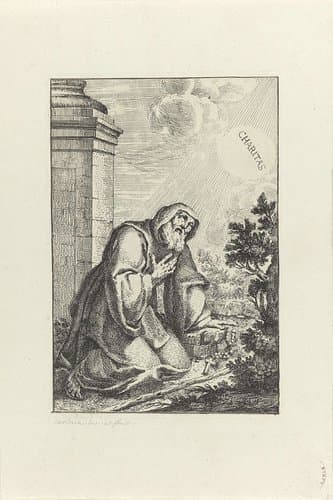 De heilige Francesco da Paola in gebed