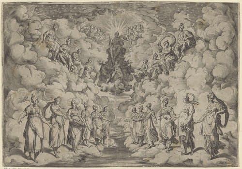 Harmonie van de sferen by Agostino Carracci