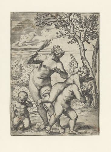 Venus straft Amor by Agostino Carracci