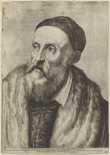 Portret van schilder Titiaan by Agostino Carracci