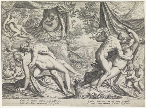 Liefde in het Gouden tijdperk by Agostino Carracci