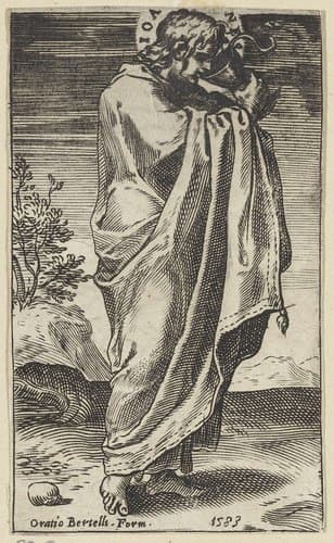 Apostel Johannes met een kelk by Agostino Carracci