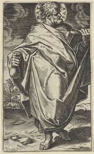 Christus, Maria, Johannes de Doper en de apostelen by Agostino Carracci