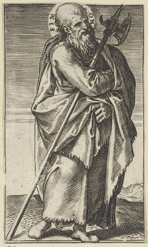 Christus, Maria, Johannes de Doper en de apostelen by Agostino Carracci