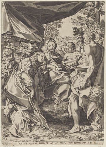 Maria met Kind en de heilige Hieronymus en Maria Magdalena by anonymous