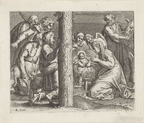 Aanbidding door de herders by anonymous