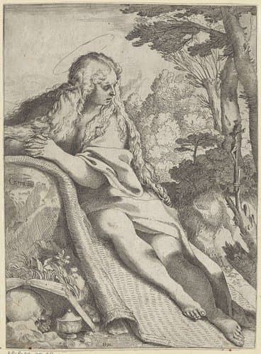 Boetvaardige Maria Magdalena by Annibale Carracci